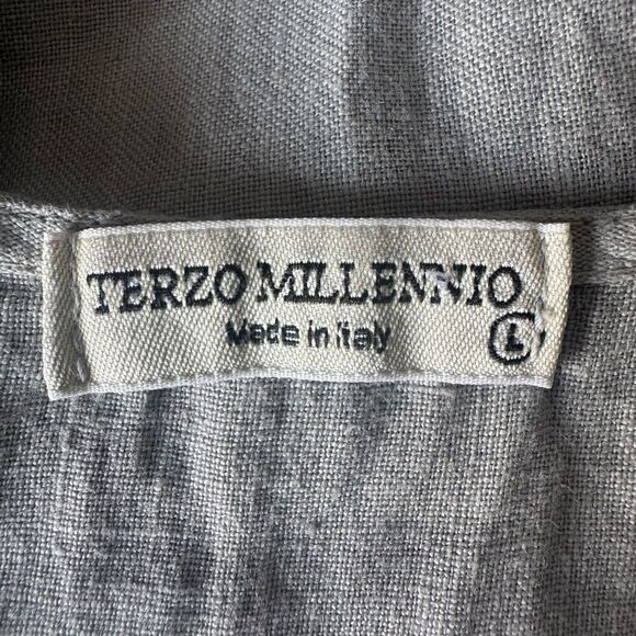 Terzo Millenio Made In Italy 100% Linen Dress Size L - Picture 7 of 8